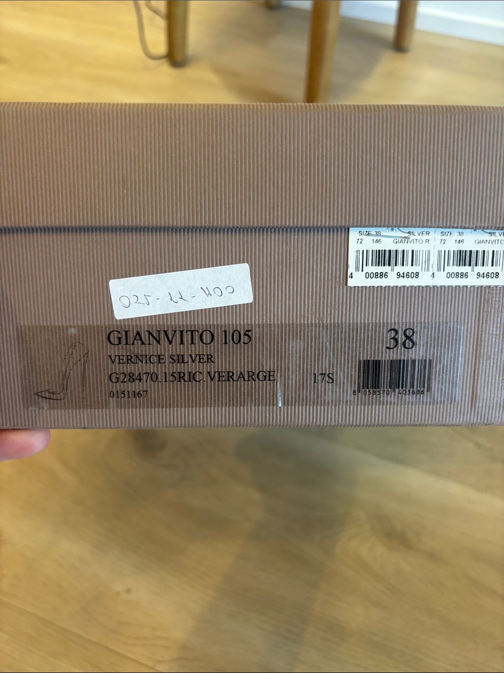 Gianvito Rossi Vernice Silver Heels